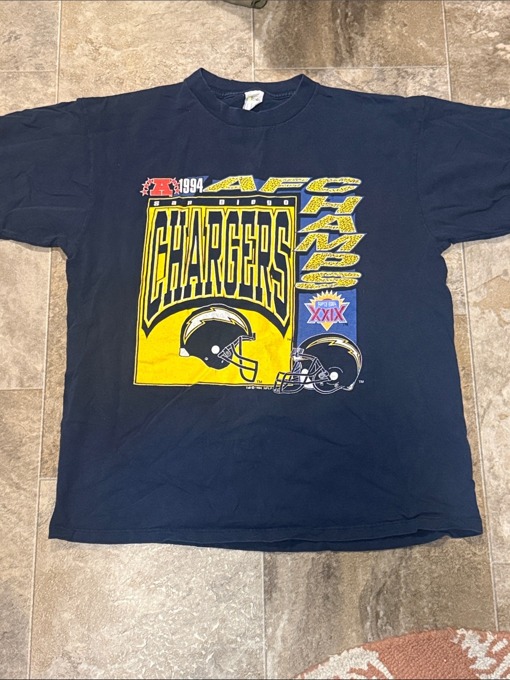 Vintage 1994 Super Bowl XXIX AFC Champs San Diego Chargers T-Shirt